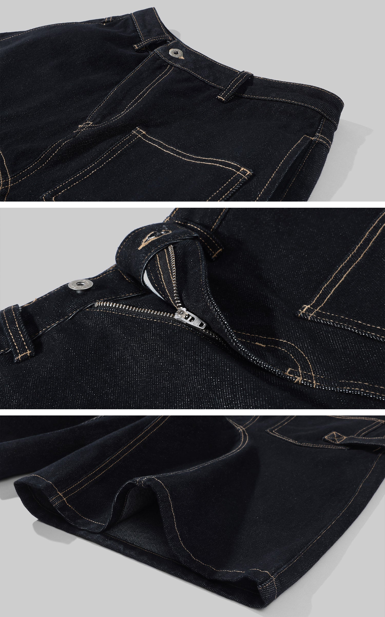 WARDEN EDGE Raw Structure Wide Denim Shorts