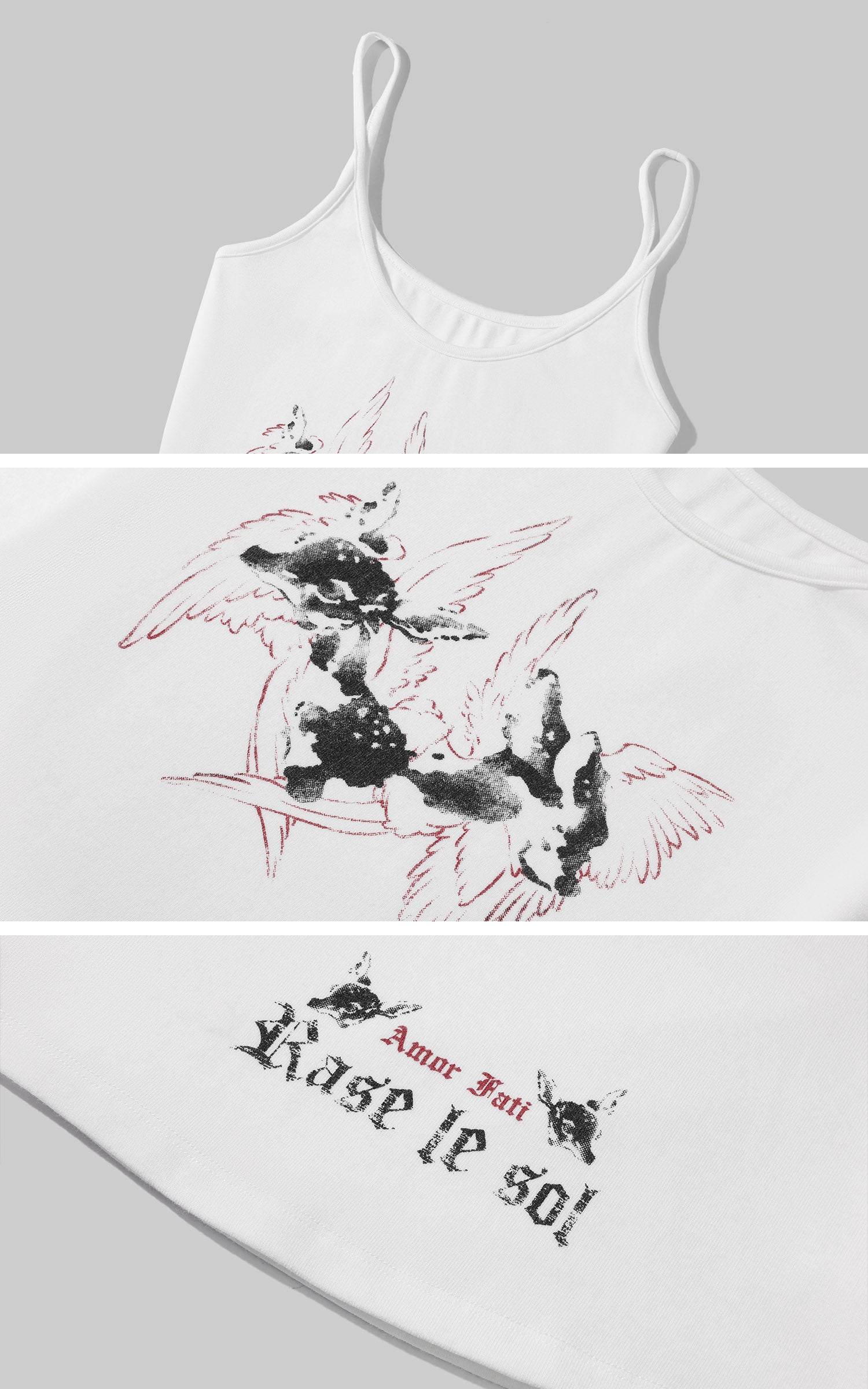 Rase le sol Angel Print Fitted Camisole Top