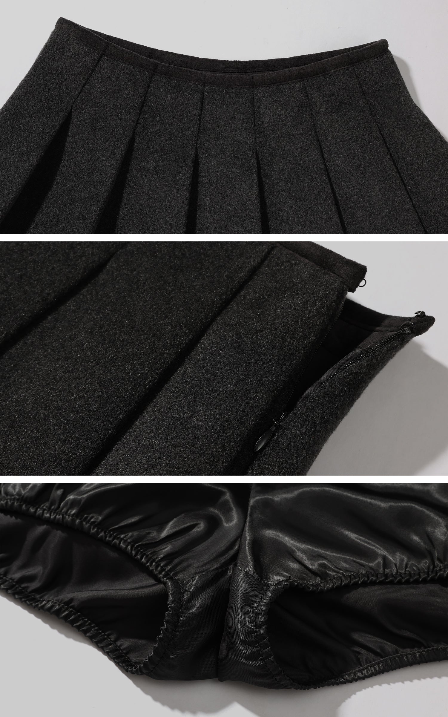 WARDEN EDGE Structured Cropped Wool Coat and Pleated Mini Skirt Set