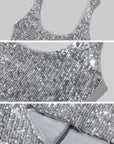 ROVENTE Sequin Fitted Tank Top