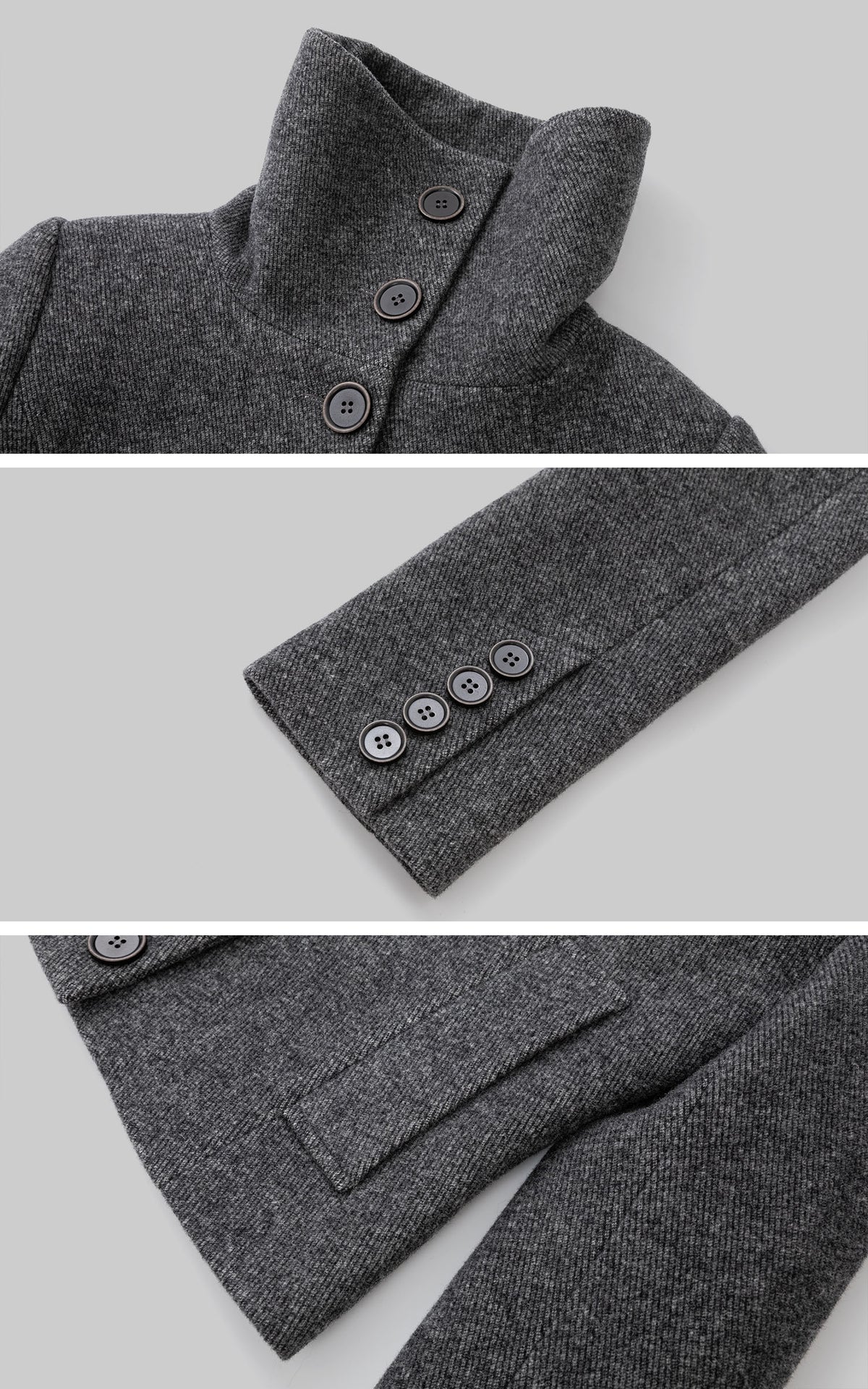 IAMXIAA Sculpted Funnel-Neck Fitted Jacket with Structured Shoulders