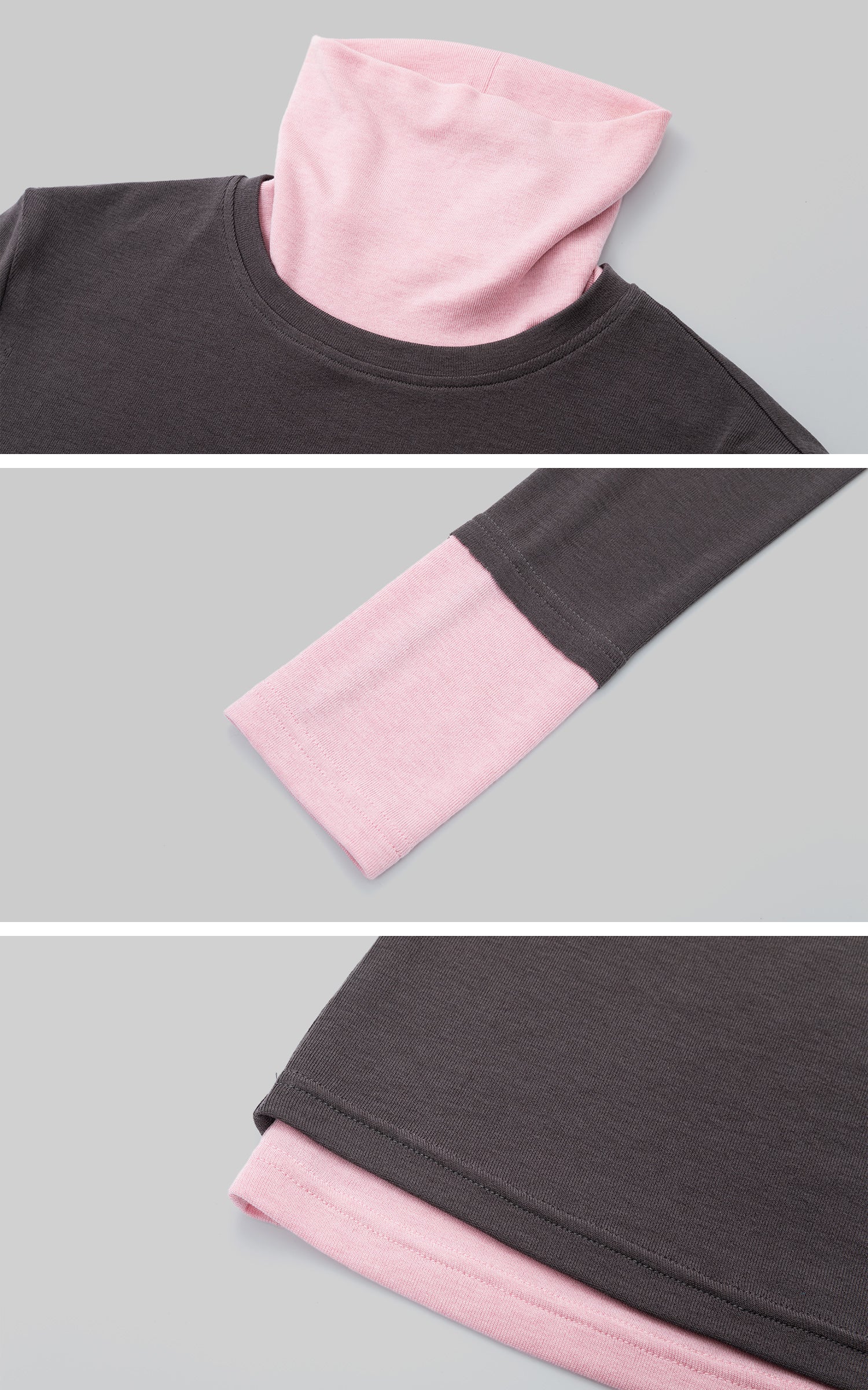 IAMXIAA Layered-Look Fitted Knit Turtleneck Top