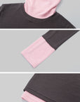 IAMXIAA Layered-Look Fitted Knit Turtleneck Top