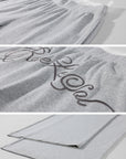 Rase le sol レースウエスト刺繍入りローライズワイドレッグパンツ