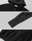 IAMXIAA Washed Zip Up Hoodie Jacket with Oversized Fit
