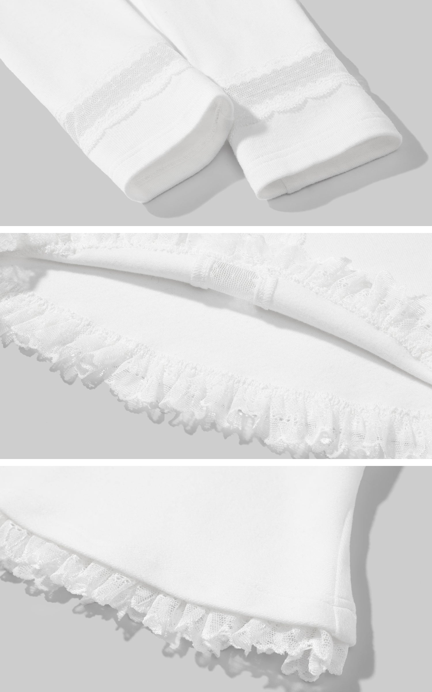 Rase Le Sol Draped Neck Long Sleeve Top With Lace Insets And Mesh Panel