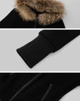 IAMXIAA Fitted Zip-Up Jacket with Detachable Faux Fur Hood
