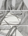 0122stepll Pinstripe Open-Back Draped Halter Top