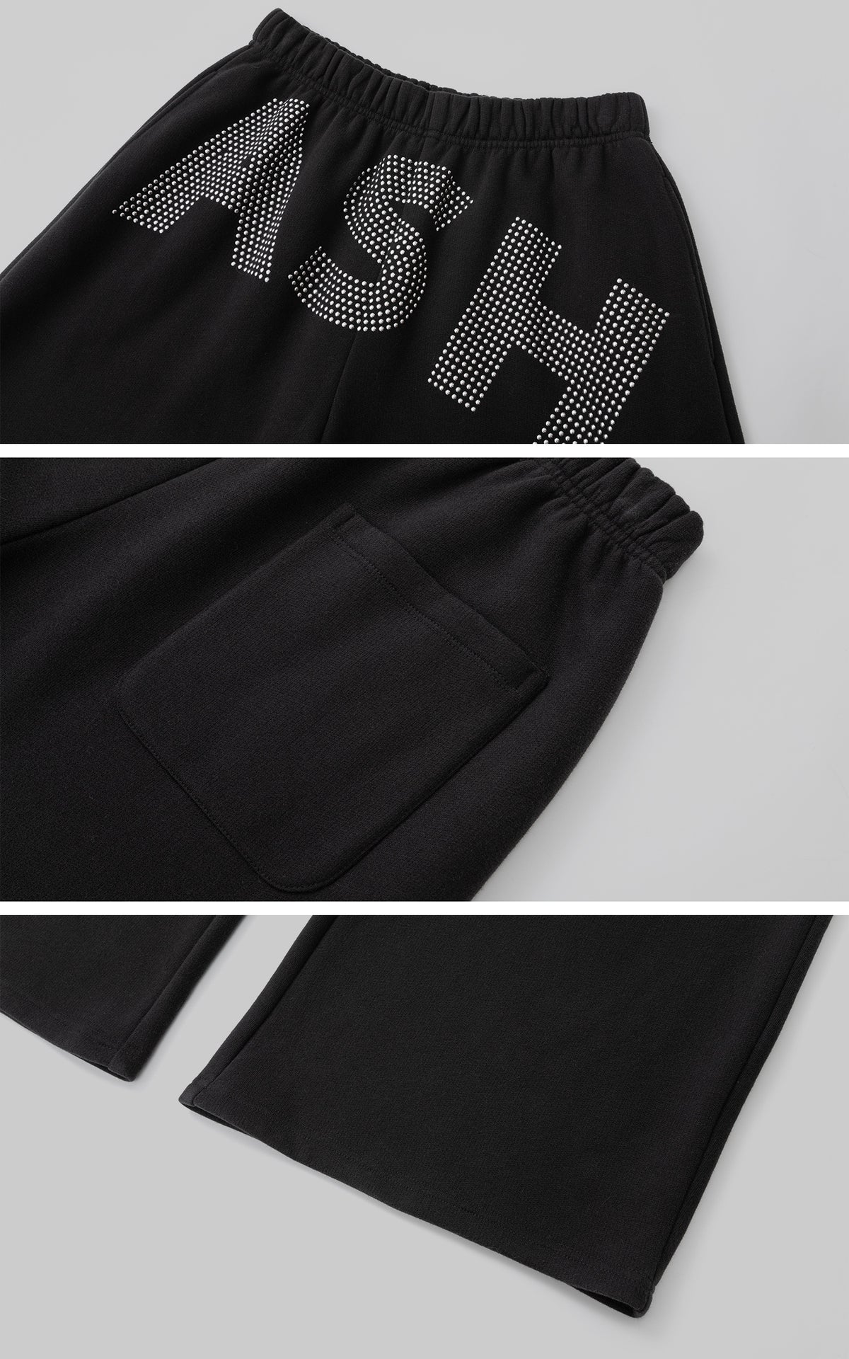 IAMXIAA Rhinestone Logo Wide-Leg Sweatpants