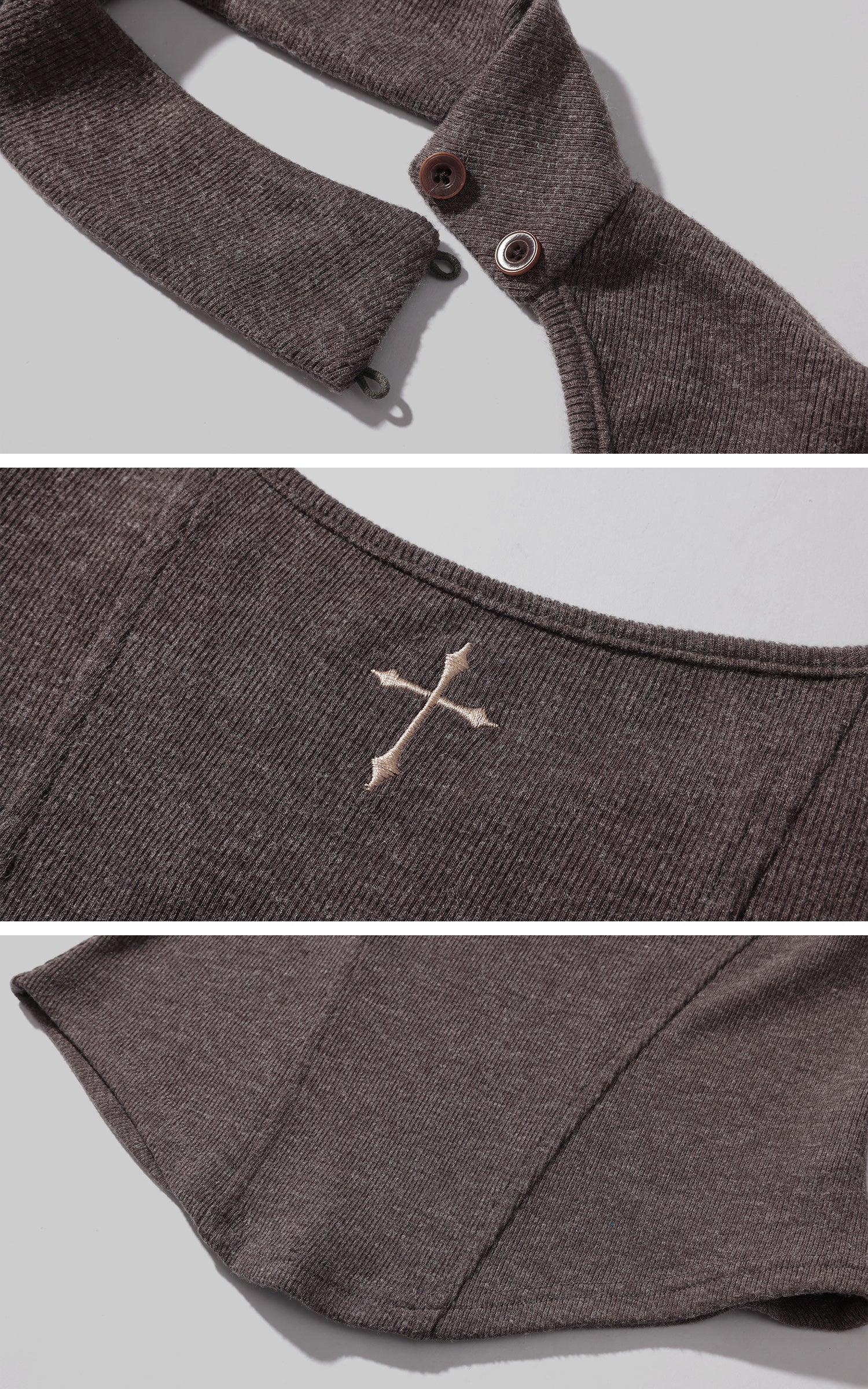 Rase le sol Asymmetric Cutout Ribbed Knit Top