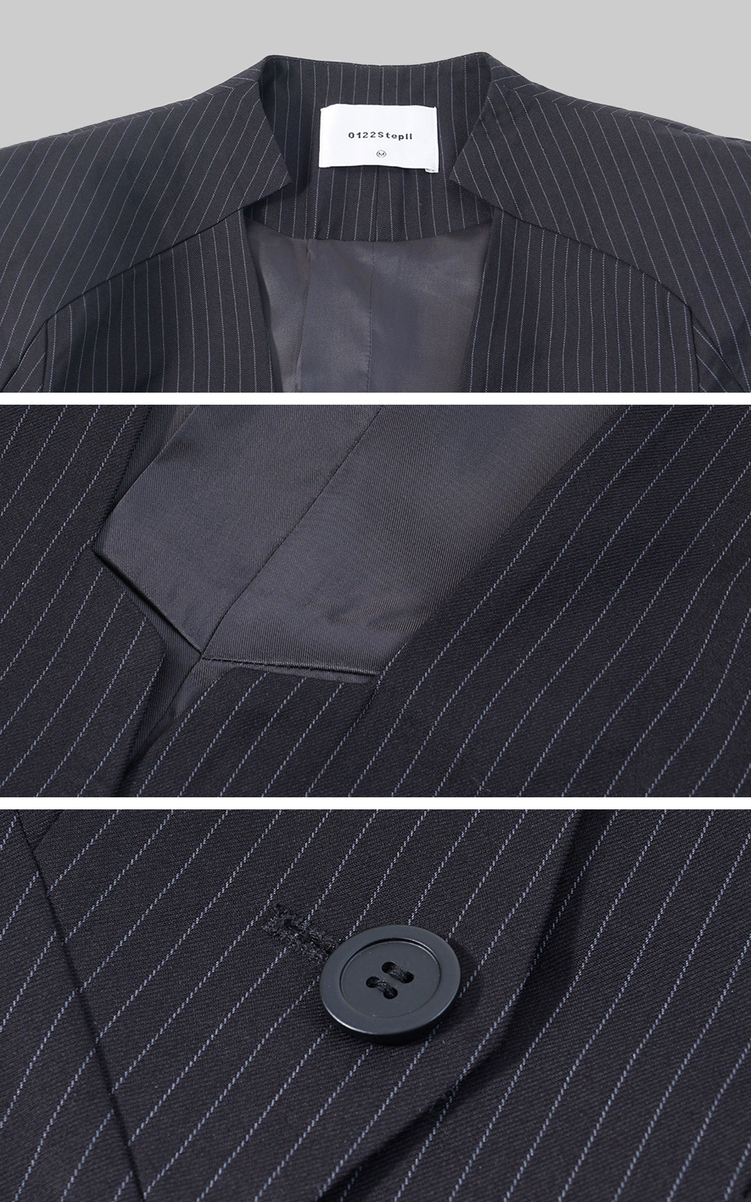 0122stepll Deep V Tailored Top &amp; Low-Rise Skirt Set