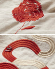 DOINDULGE Embroidered Snake and Flower Layered Linen Dress