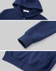 IAMXIAA Vintage Blue Cropped Zip-Up Hoodie