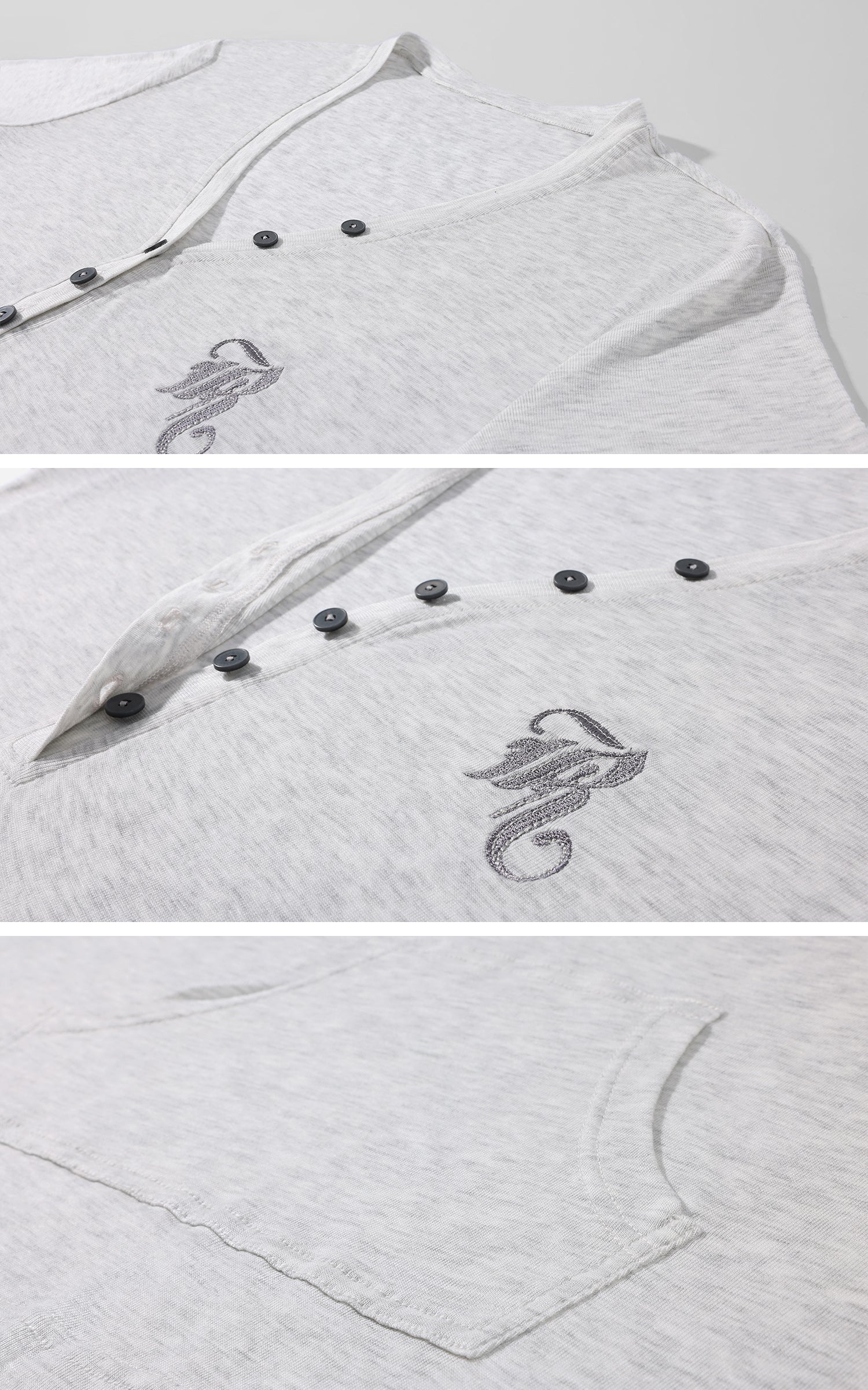 Rase le sol Washed Henley Jersey T-Shirt