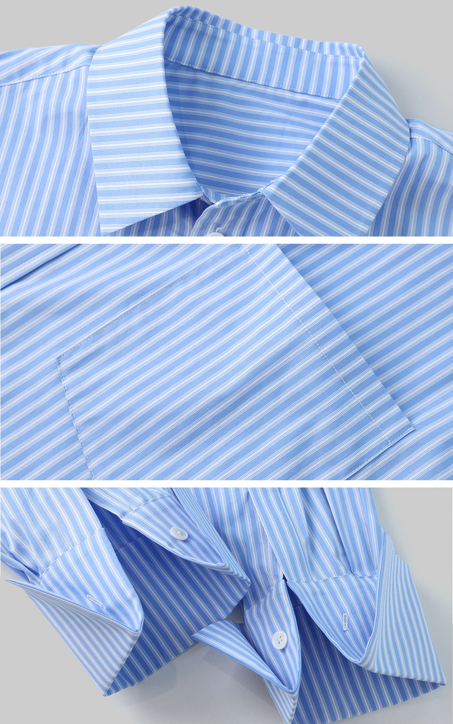 0122stepll Blue Stripe Relaxed Shirt