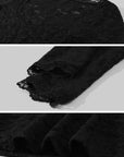 ROVENTE Floral Lace Sheer Long Sleeve Top with Sculpted Slim Fit and Romantic Modern Silhouette