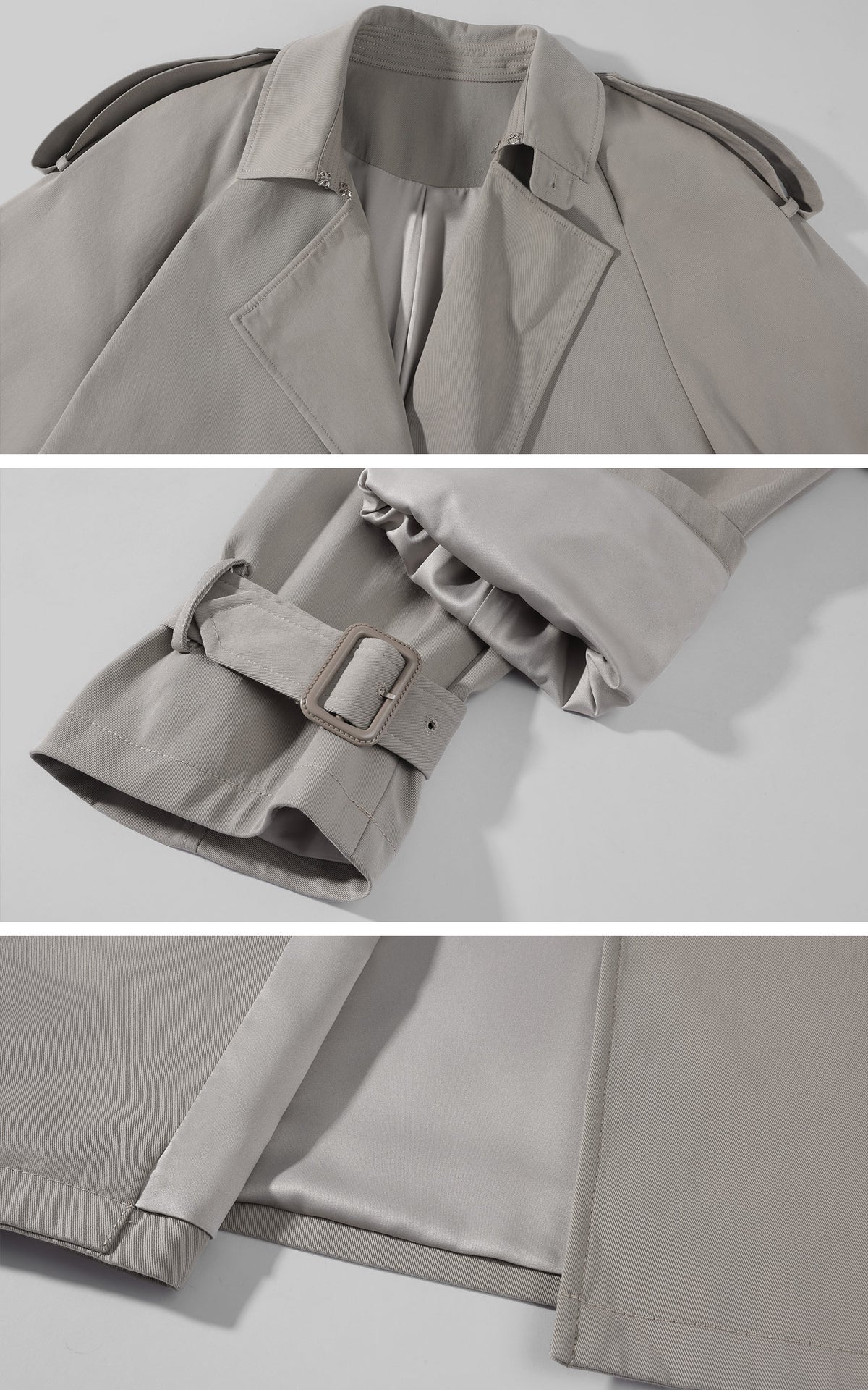 WARDEN EDGE Trench-coat court surdimensionné avec ceinture