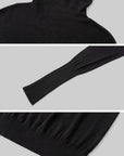 IAMXIAA Sheer Dolman Sleeve Turtleneck Knit Top