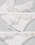Hydrae Romantic Off Shoulder Chiffon Ruffle Ruched Top