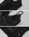 Hydrae Satin Lace Corset Camisole Top with Button Front