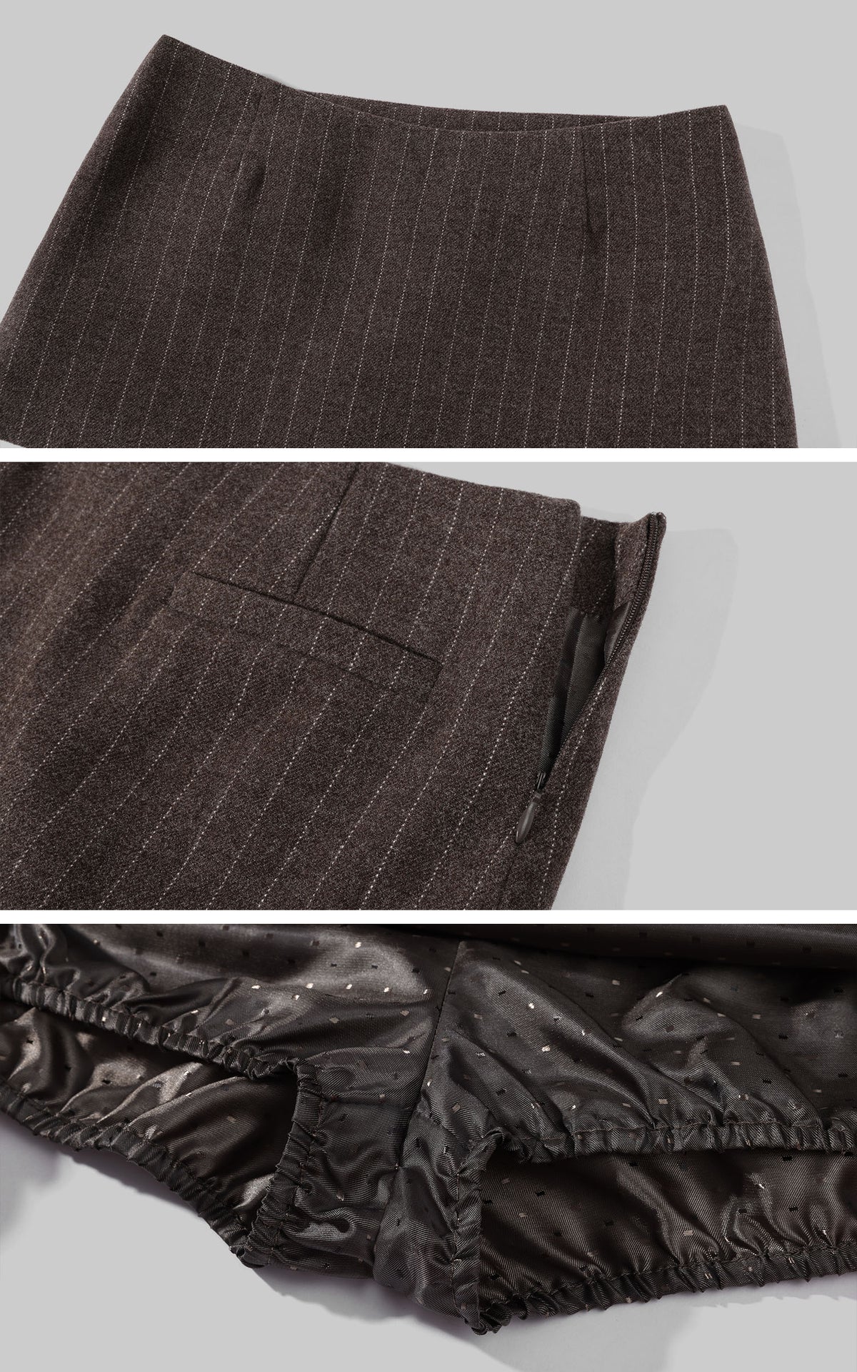 WARDEN EDGE Sculpted Pinstripe Blazer &amp; Mini Skirt Set