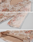Hydrae Haut ajusté transparent à col rond en dentelle florale