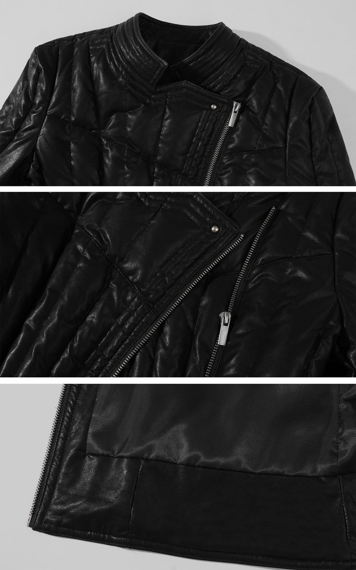 Rase le sol Quilted Asymmetric Down Jacket