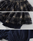 Rase le sol Tartan Plaid Ruffled Micro Skirt with Built-In Shorts