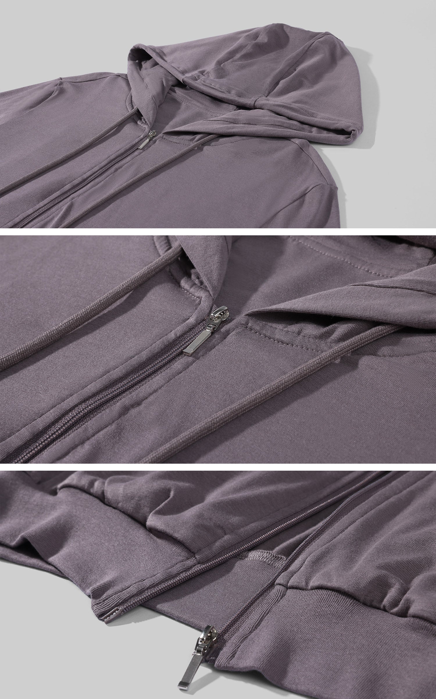 WARDEN EDGE Minimal Zip Hoodie &amp; Camisole &amp; Wide Leg Pants Three Piece Set