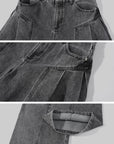 WARDEN EDGE Washed Sculpted Wide-Leg Jeans