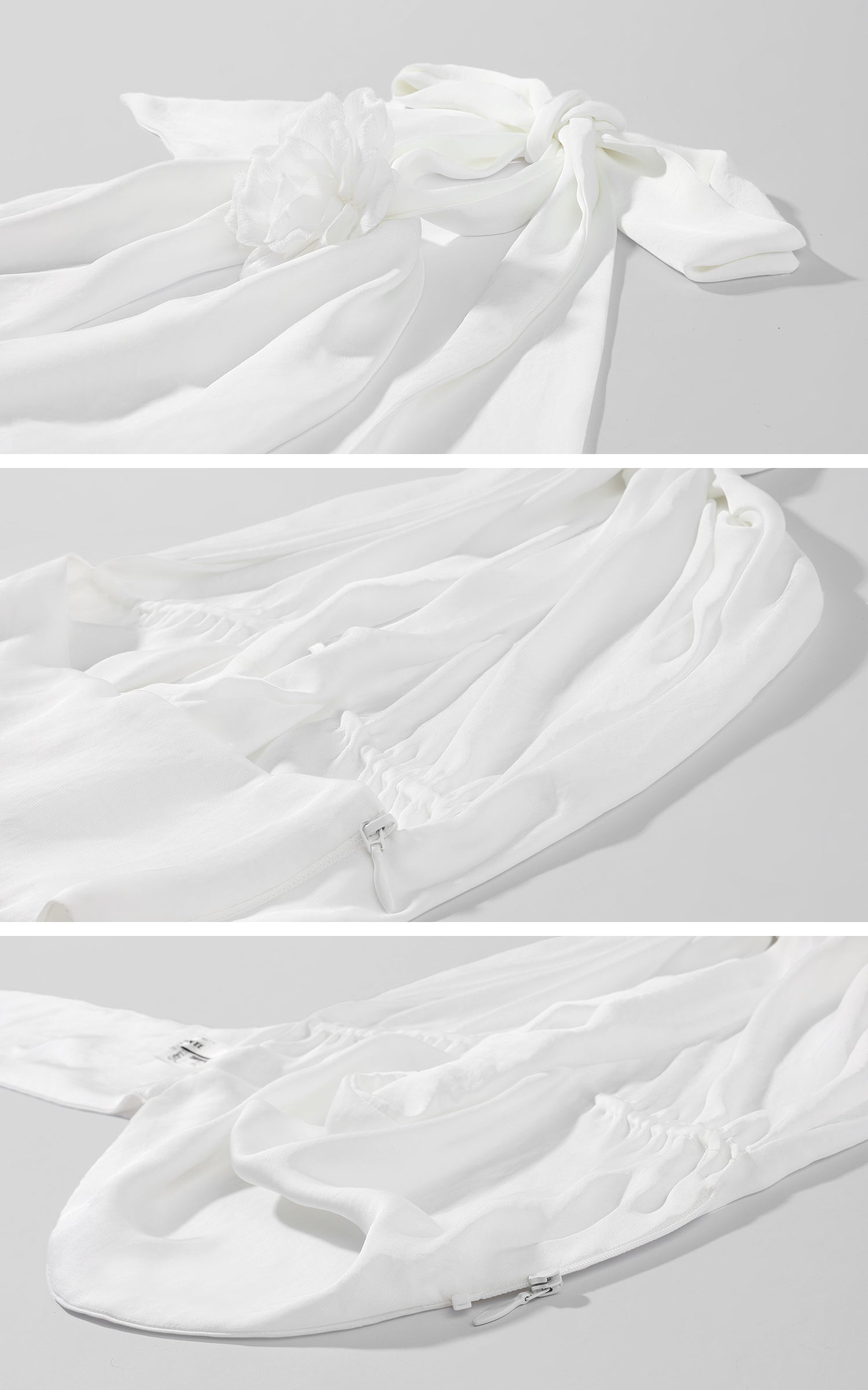 ROVENTE Draped Halter Tie-Neck Cutout Top