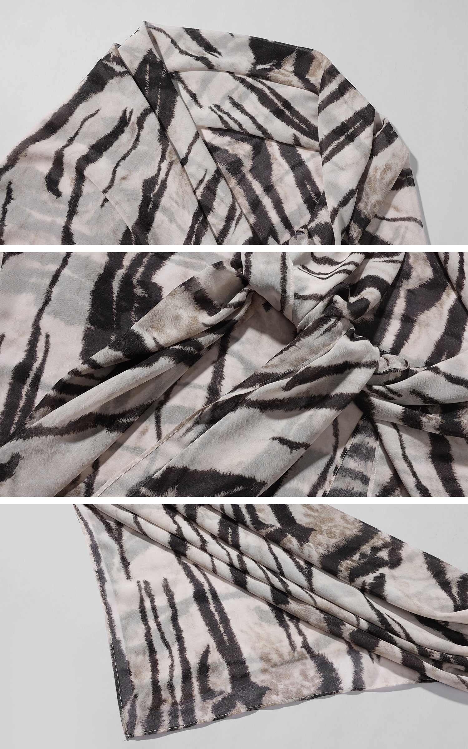 0122stepll Zebra Scarf Oversized Tee &amp; Drawstring Maxi Skirt Lounge Set