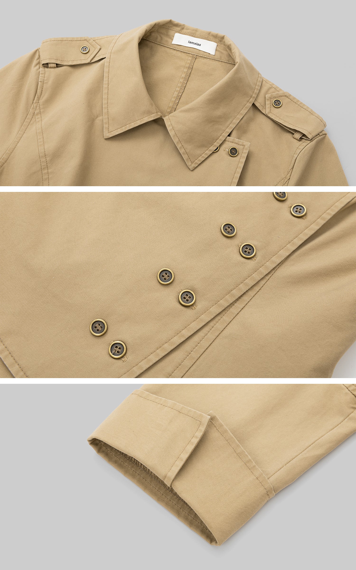 IAMXIAA Asymmetric Double Button Tailored Shirt