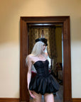 Rase le sol Sculpted Corset Dress with Crystal Bow - PINKPARKS