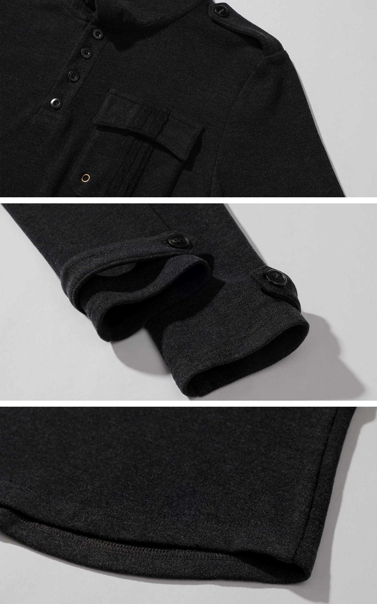 WARDEN EDGE Slim Fit Hooded Long Sleeve Top with Pocket and Metal Eyelet Detail