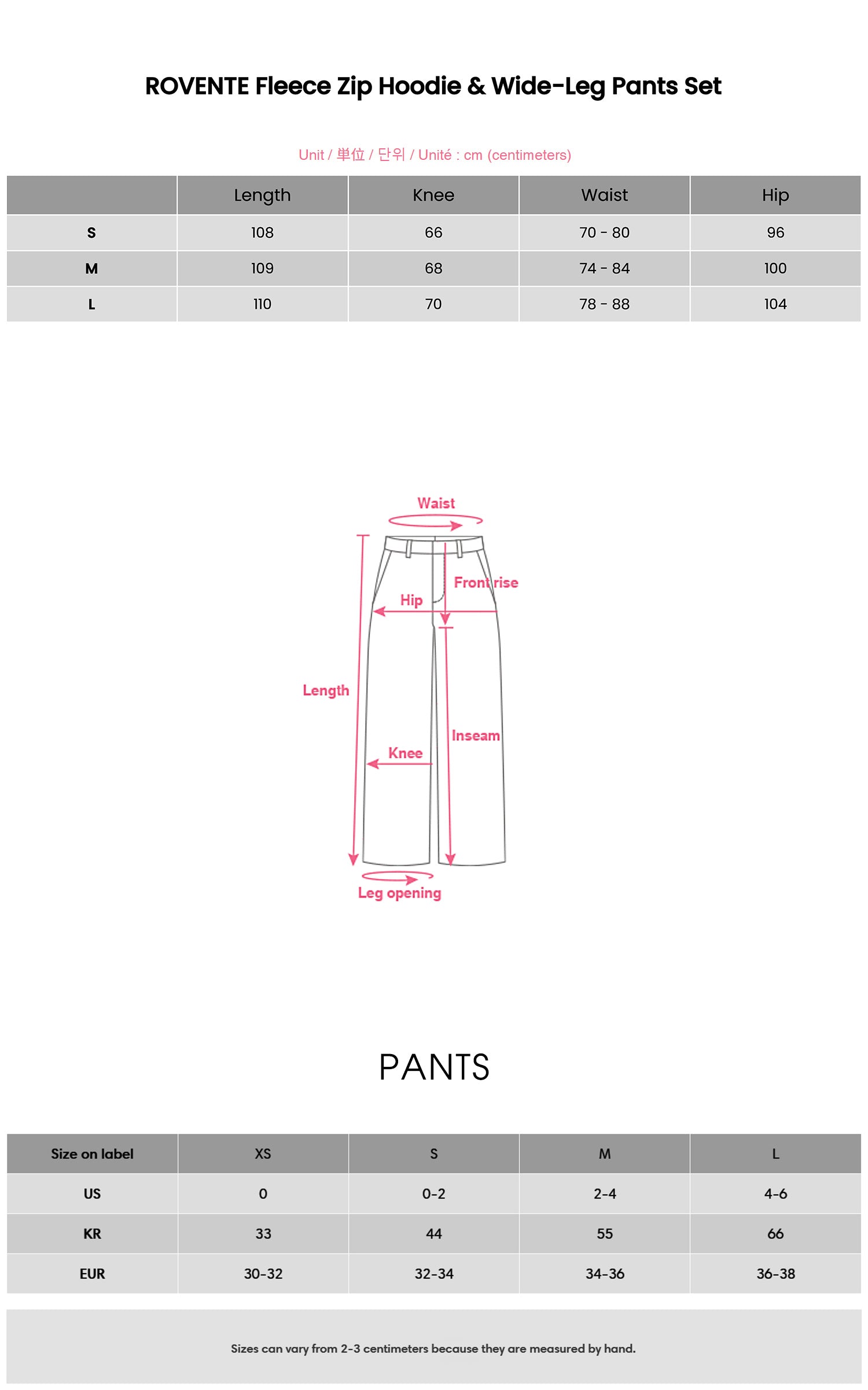 ROVENTE Fleece Zip Hoodie &amp; Wide-Leg Pants Set