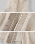 WARDEN EDGE Ivory Fox Fur Shawl Collar Vest