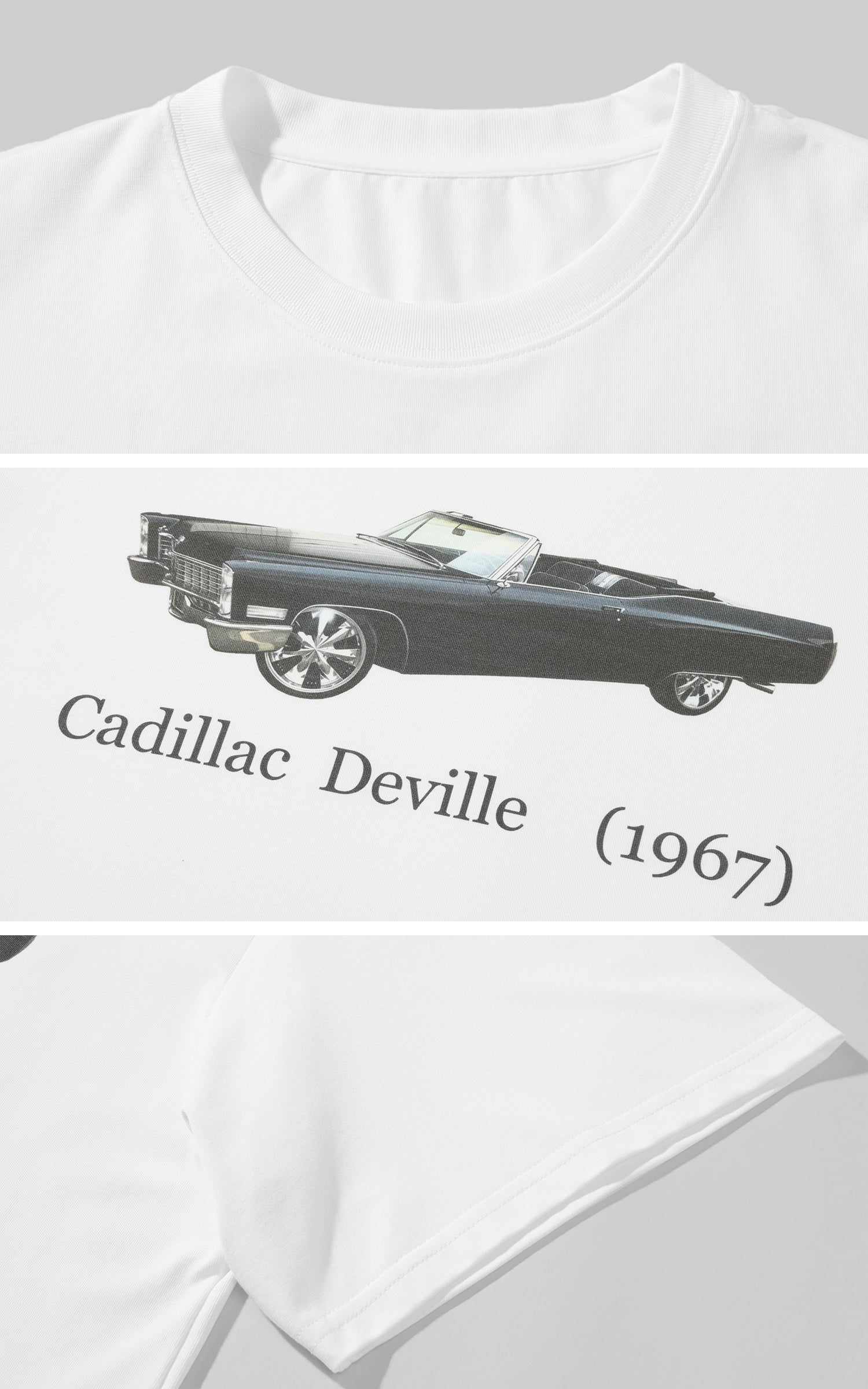 Rase le sol Vintage Convertible Car Graphic Oversized Gender-Neutral T-Shirt - PINKPARKS