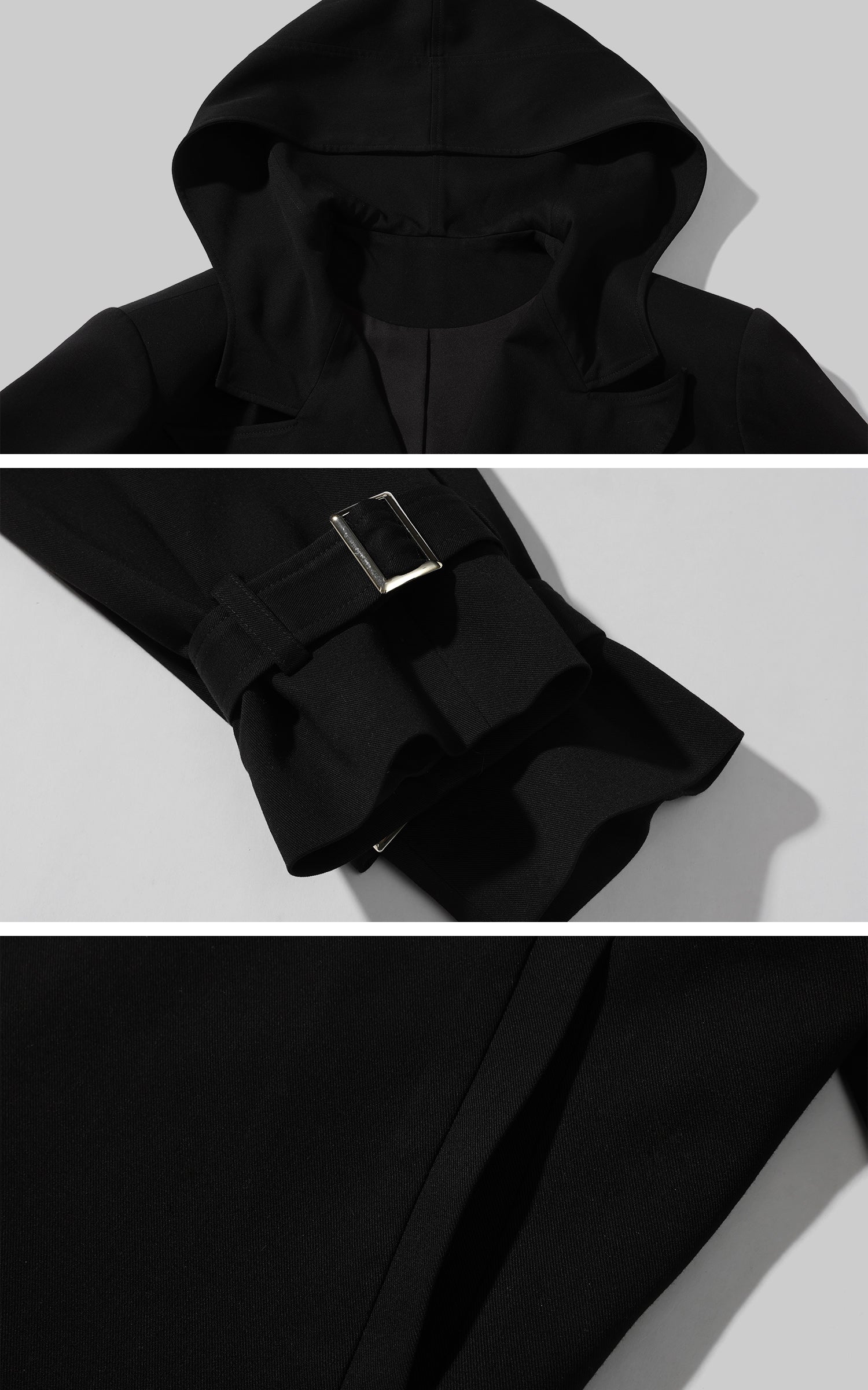 Rase le sol Structured Hooded Blazer and Wide Leg Trouser Set