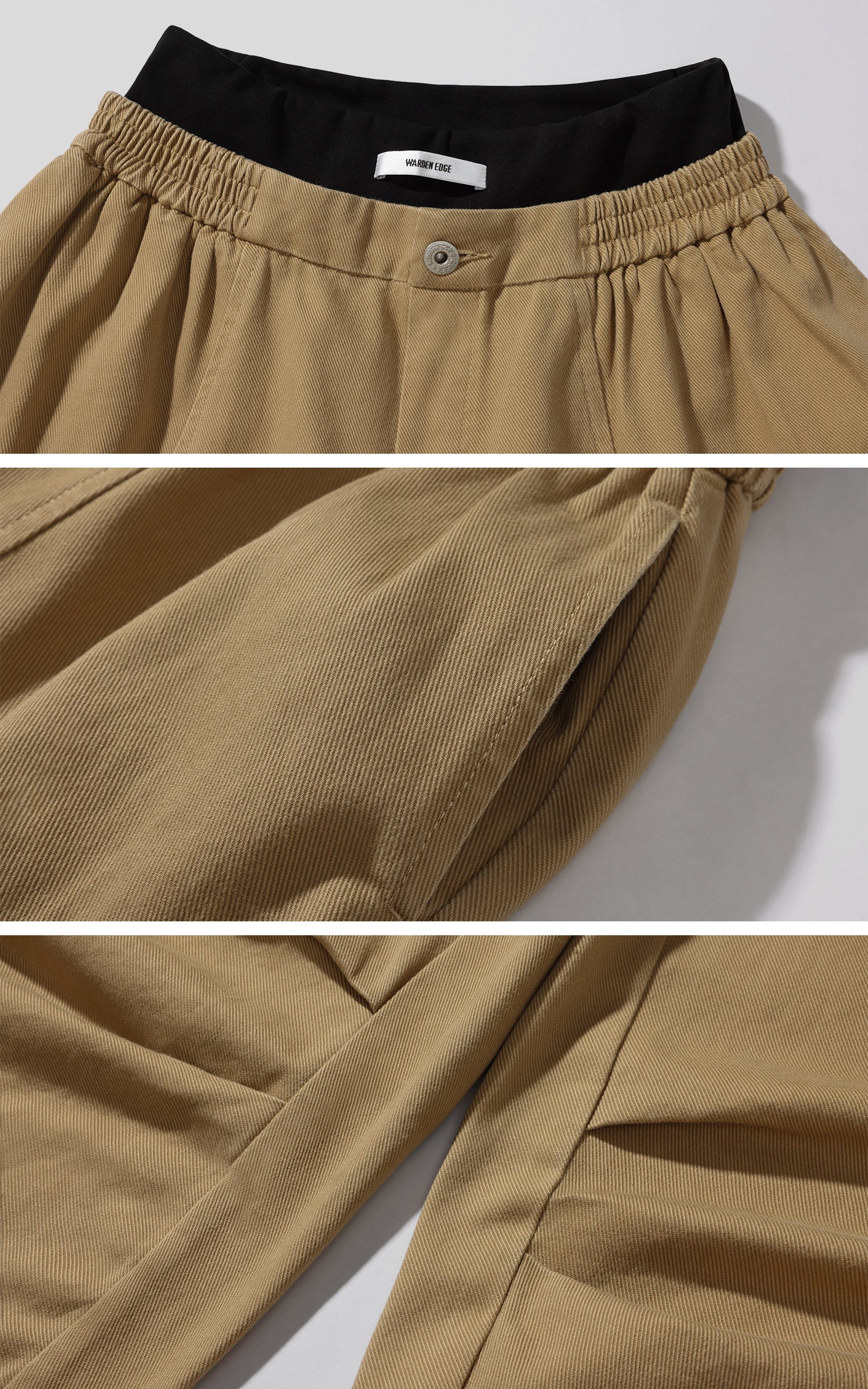 WARDEN EDGE Wide-Leg Pants with Layered Waistband