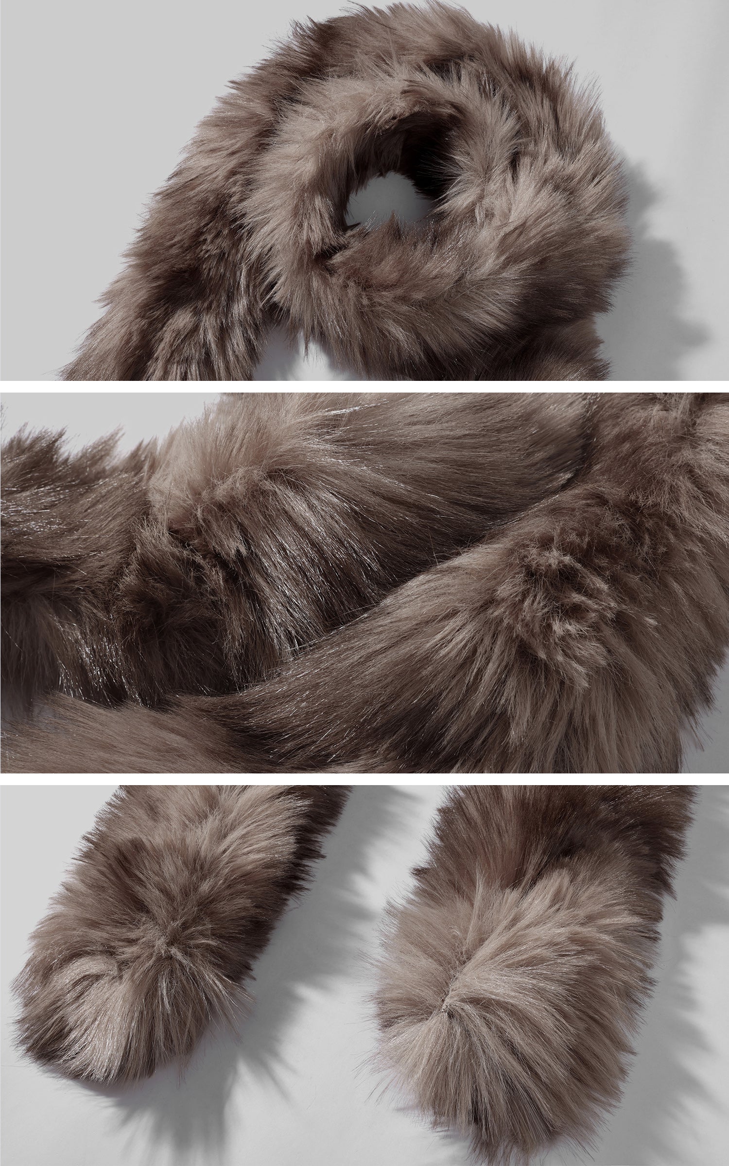 ROVENTE Faux Fur Jacket with Scarf Detail