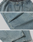 WARDEN EDGE Elastic Waist Wide Leg Denim Pants