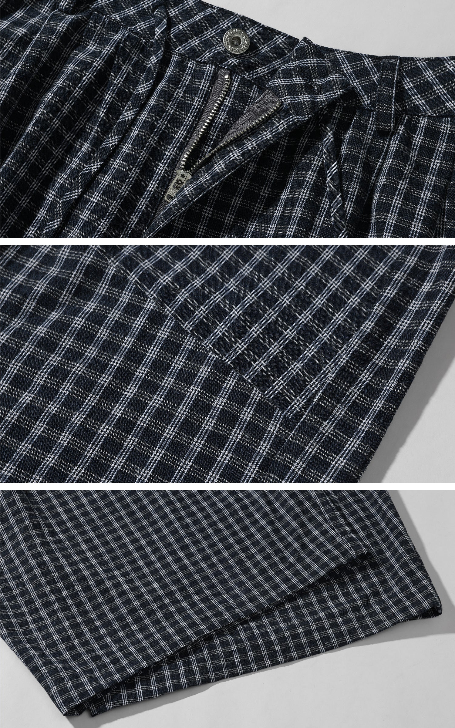 WARDEN EDGE Wide-Leg Check Pants Relaxed Fit Streetwear Trousers