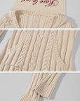 Rase le sol Sculpted V-Neck Cable Knit Top