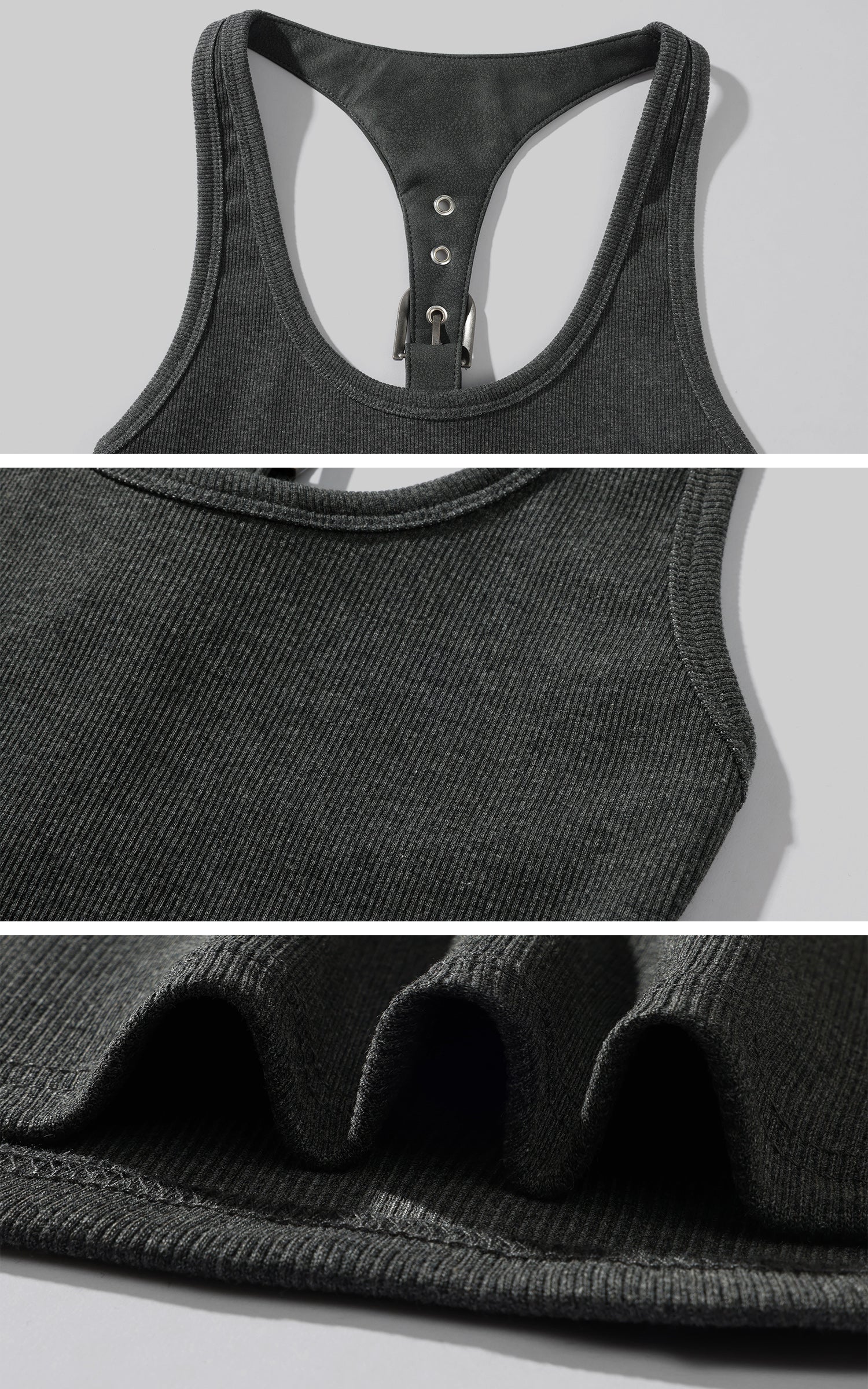 WARDEN EDGE Sculpted Rib Tank Top with Harness Back Detail - PINKPARKS