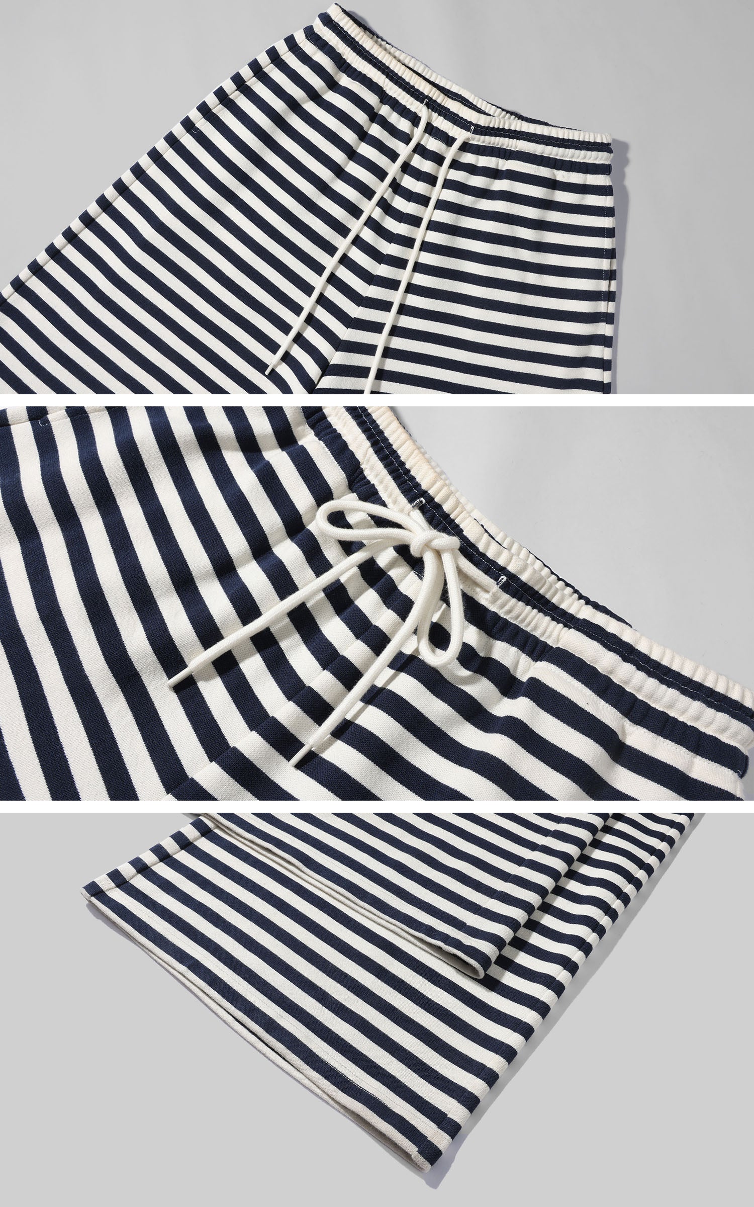 WARDEN EDGE Striped Cropped Hoodie and Wide-Leg Pants Set