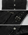 Rase le sol Black Structured Cargo Jumpsuit