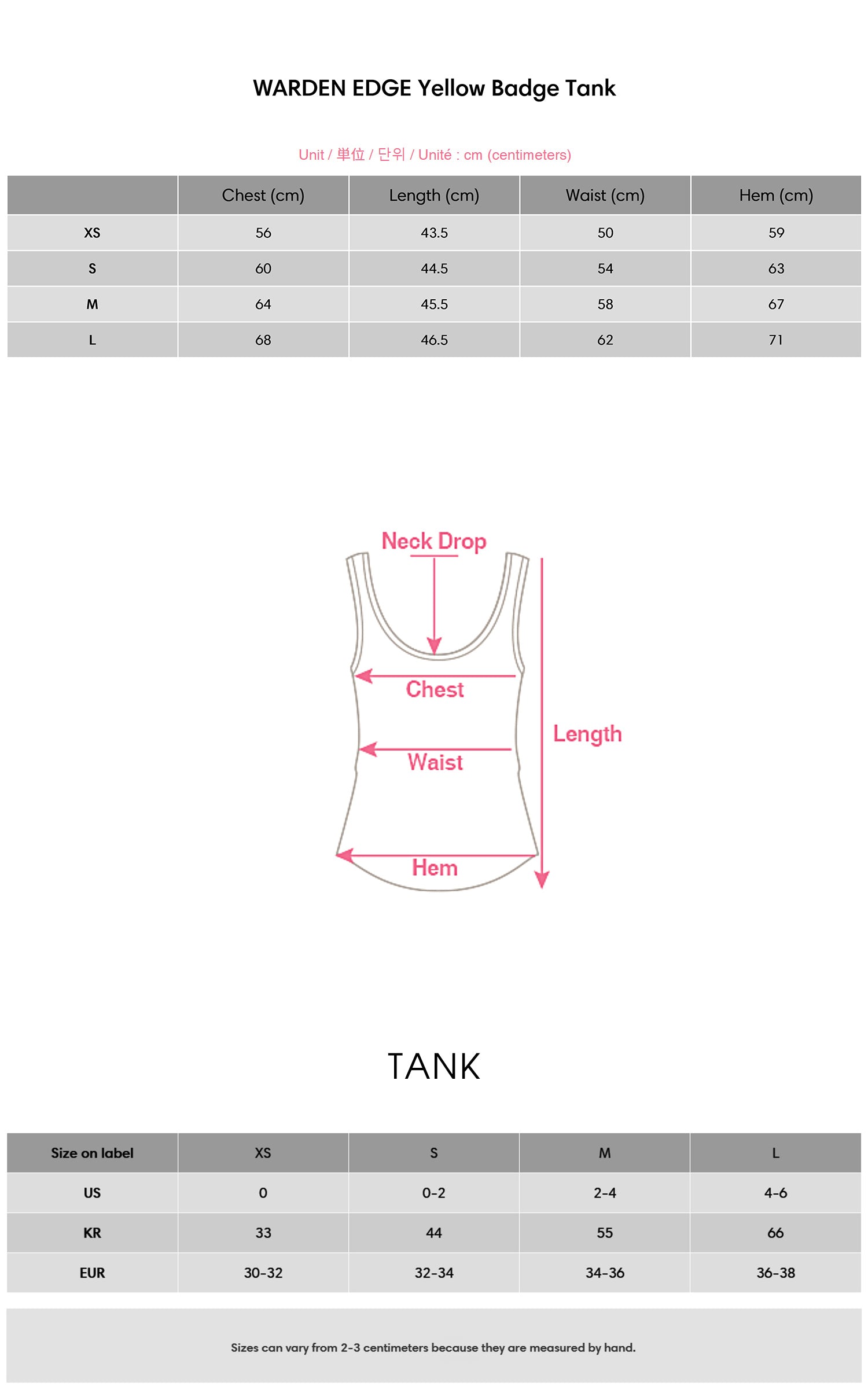 WARDEN EDGE Yellow Badge Tank - PINKPARKS