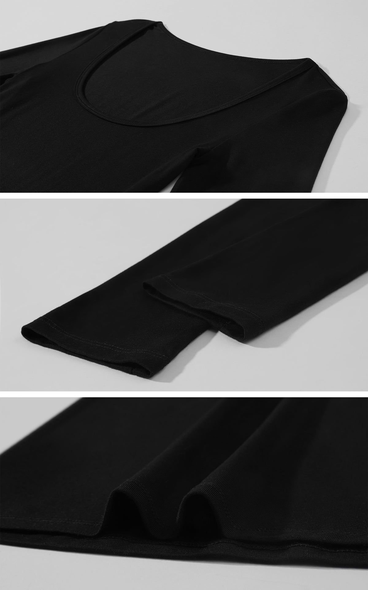 0122stepll Scoop Neck Thumbhole Long Sleeve Top