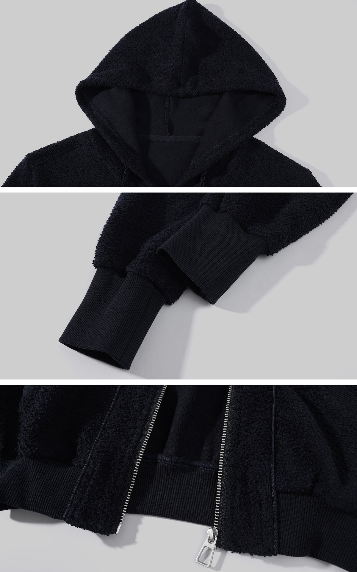 WARDEN EDGE Textured Fleece Cropped Hoodie &amp; Wide Leg Sweatpants Set